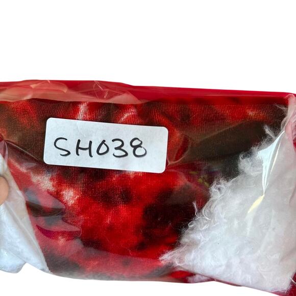 Santa Hat Handcrafted Hippie Sewn Snow Bunny Winter Holiday Christmas Headcover - Picture 6 of 6